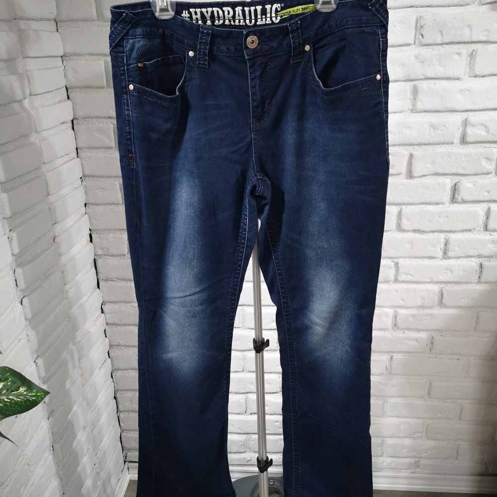 Hydraulic Emma Slim Boot Ladies Dark Wash Size 15/16 Blue Jeans